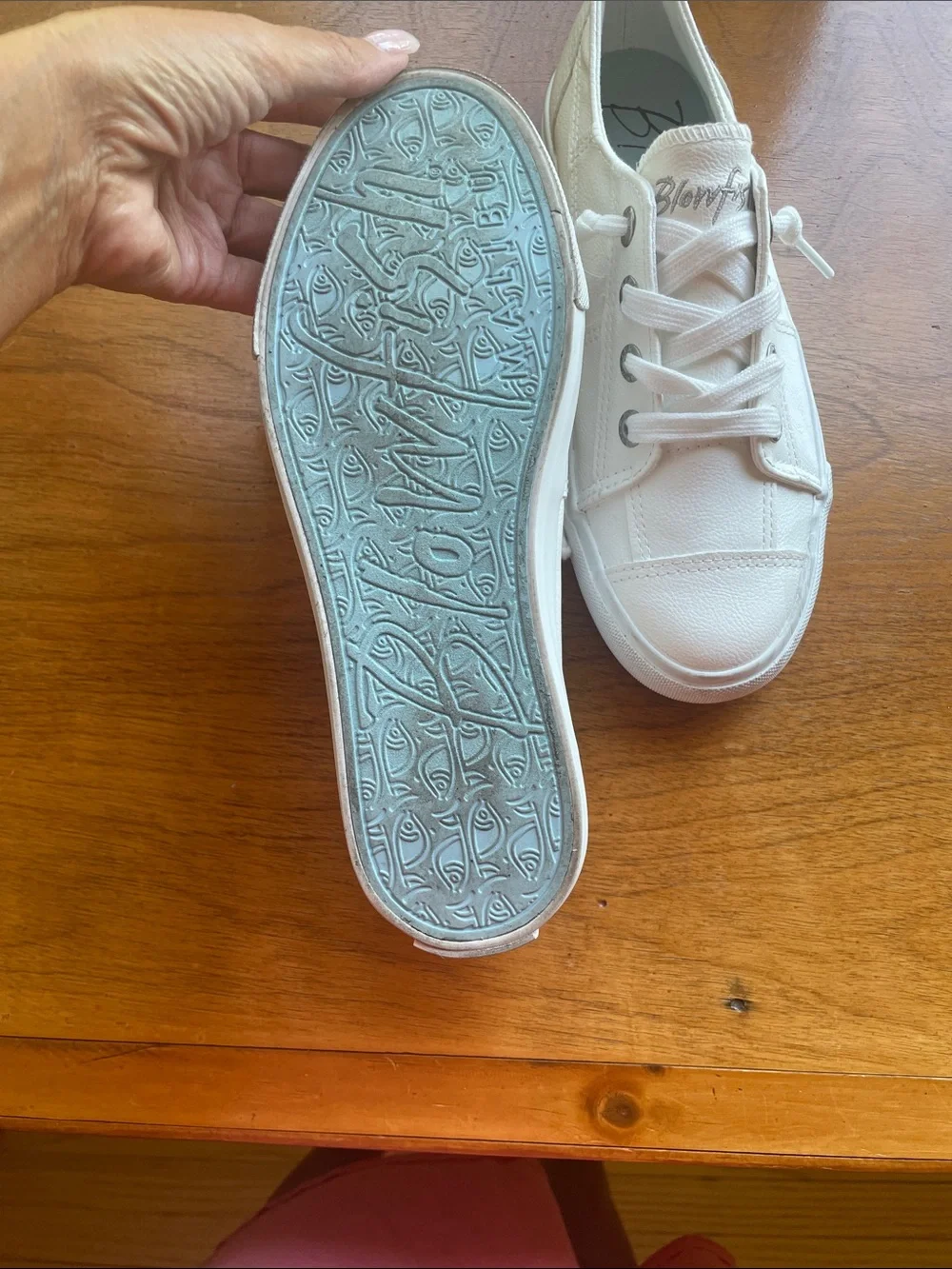 Blowfish White Low-Top Lace-Up Sneakers